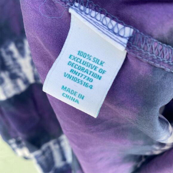 Calypso St. Barth for Target M Tie-Dye Silk Peasant Blouse Top Multicolor - Picture 8 of 10